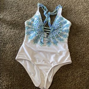 Really cute low cut swimsuit
